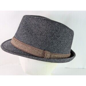 Cremieux Charcoal Gray Polyester/Wool S/M Fedora Hat
